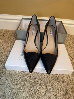 Charles David Black Pointed-Toe Stiletto Pumps